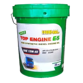 روغن موتور ایرانول تاپ انجین یورو 5 15W40 نیمه سنتتیک با حجم 20 لیتر