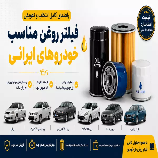 فیلتر روغن مناسب خودروهای ایرانی | راهنمای انتخاب و تعویض