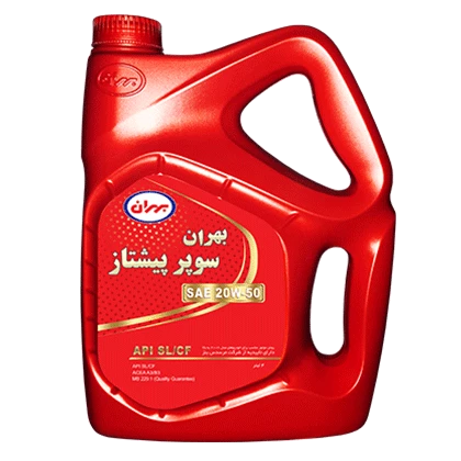 روغن موتور بهران سوپر پیشتاز 20W50 با حجم 4 لیتر پلاستیکی
