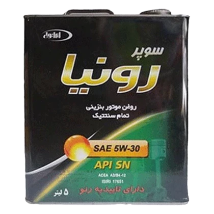 روغن موتور ايرانول سوپر رونيا 5w30 با حجم 5 ليتر فلزی