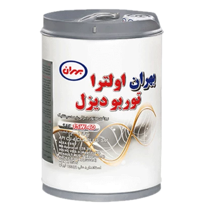 روغن موتور بهران اولترا توربو ديزل 15W40 با حجم 20 لیتر پلاستيكی