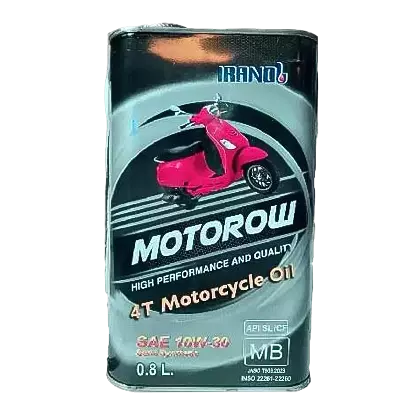 روغن موتور ایرانول موتورو 10w30 SL با حجم 0.8 لیتر فلزی