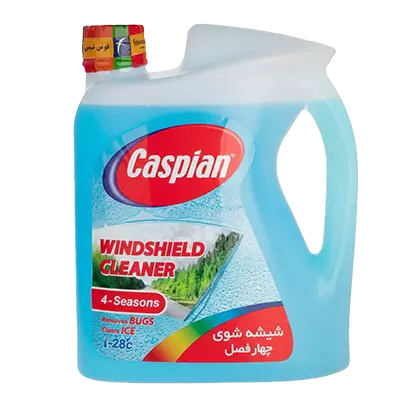 محلول شیشه شوی خودرو برند کاسپین با حجم 4 لیتر