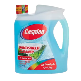 محلول شیشه شوی خودرو برند کاسپین با حجم 4 لیتر